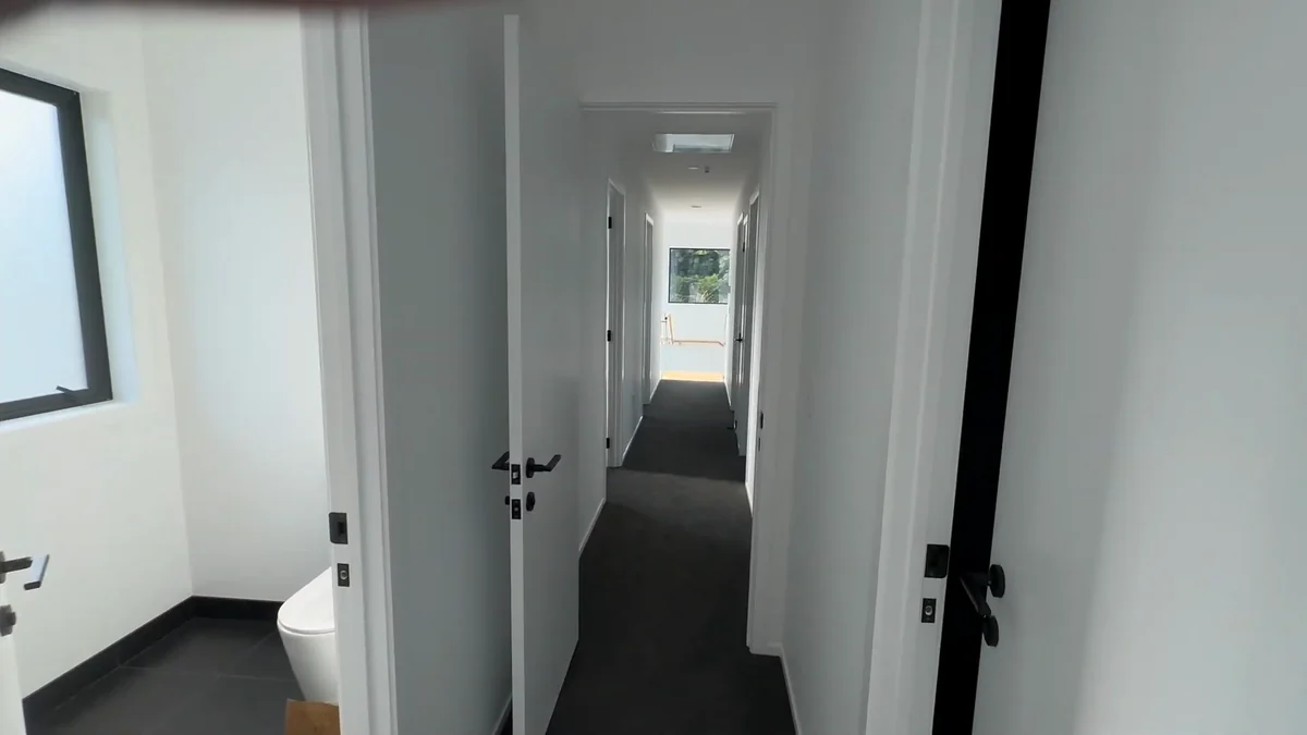 Painted hallway walls, ceiling and doors in our Pirongia project